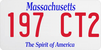 MA license plate 197CT2