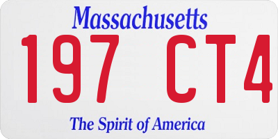 MA license plate 197CT4