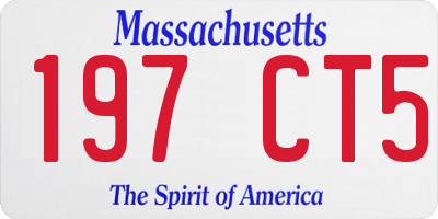 MA license plate 197CT5