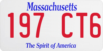MA license plate 197CT6