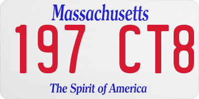 MA license plate 197CT8