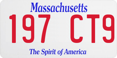 MA license plate 197CT9