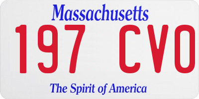 MA license plate 197CV0