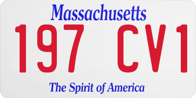 MA license plate 197CV1