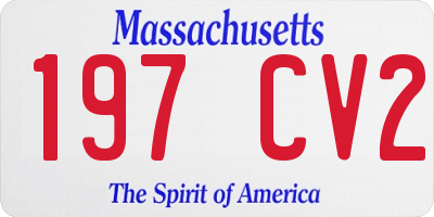 MA license plate 197CV2