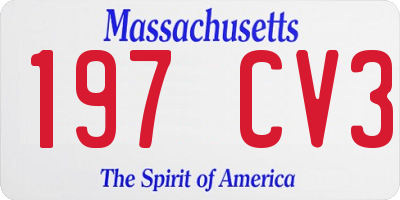 MA license plate 197CV3