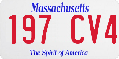 MA license plate 197CV4