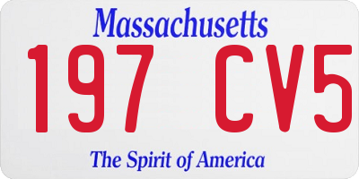MA license plate 197CV5