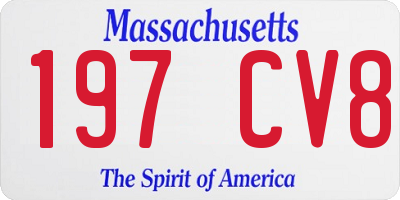 MA license plate 197CV8