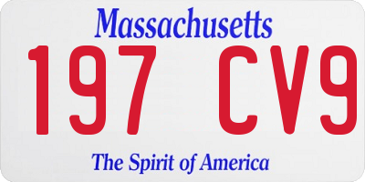 MA license plate 197CV9