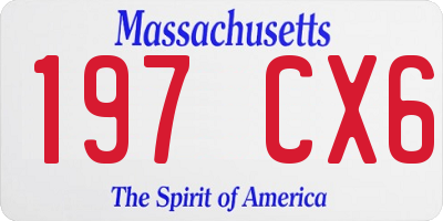 MA license plate 197CX6