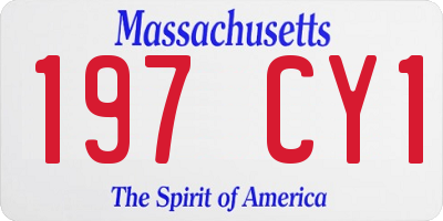 MA license plate 197CY1