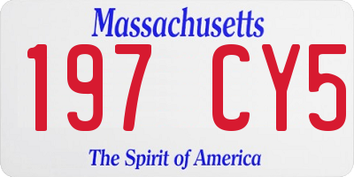 MA license plate 197CY5