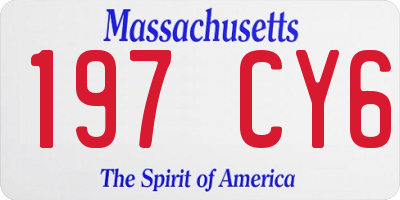 MA license plate 197CY6