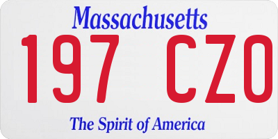 MA license plate 197CZ0