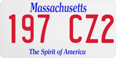 MA license plate 197CZ2