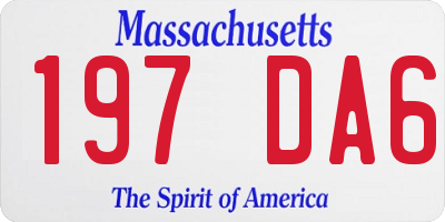 MA license plate 197DA6