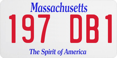 MA license plate 197DB1