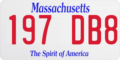 MA license plate 197DB8