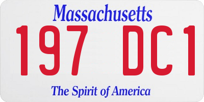 MA license plate 197DC1