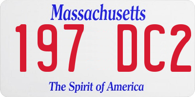 MA license plate 197DC2