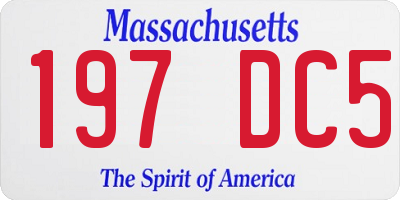 MA license plate 197DC5