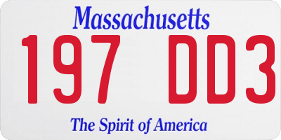 MA license plate 197DD3