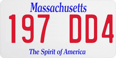 MA license plate 197DD4