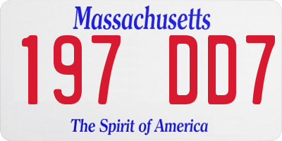 MA license plate 197DD7