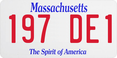 MA license plate 197DE1