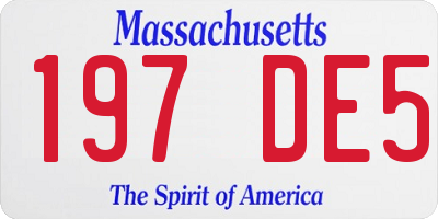 MA license plate 197DE5