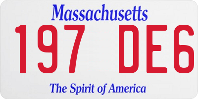 MA license plate 197DE6