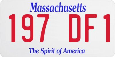 MA license plate 197DF1
