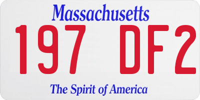 MA license plate 197DF2