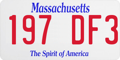 MA license plate 197DF3