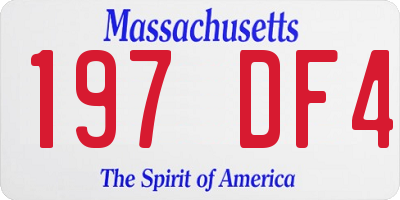 MA license plate 197DF4