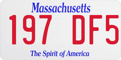MA license plate 197DF5