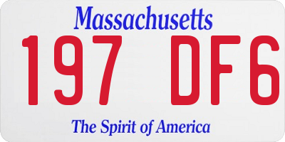 MA license plate 197DF6