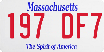 MA license plate 197DF7
