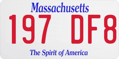 MA license plate 197DF8