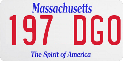 MA license plate 197DG0