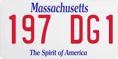 MA license plate 197DG1