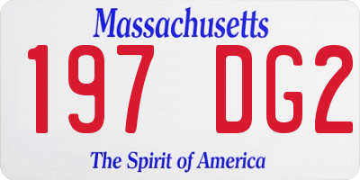 MA license plate 197DG2