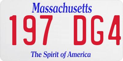 MA license plate 197DG4