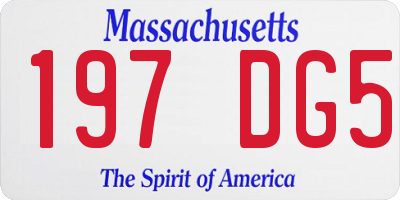 MA license plate 197DG5
