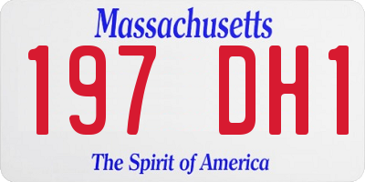 MA license plate 197DH1