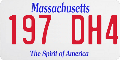 MA license plate 197DH4