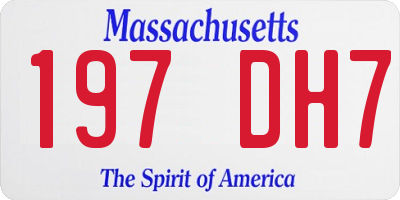 MA license plate 197DH7