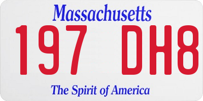MA license plate 197DH8