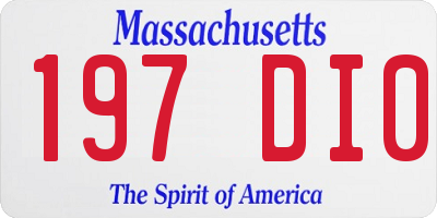 MA license plate 197DI0